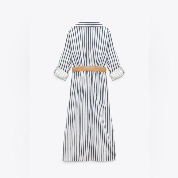 Zara Linen blend belted dress - Picture 7 of 9